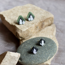 Load image into Gallery viewer, Tiny Black Pine Tree Studs