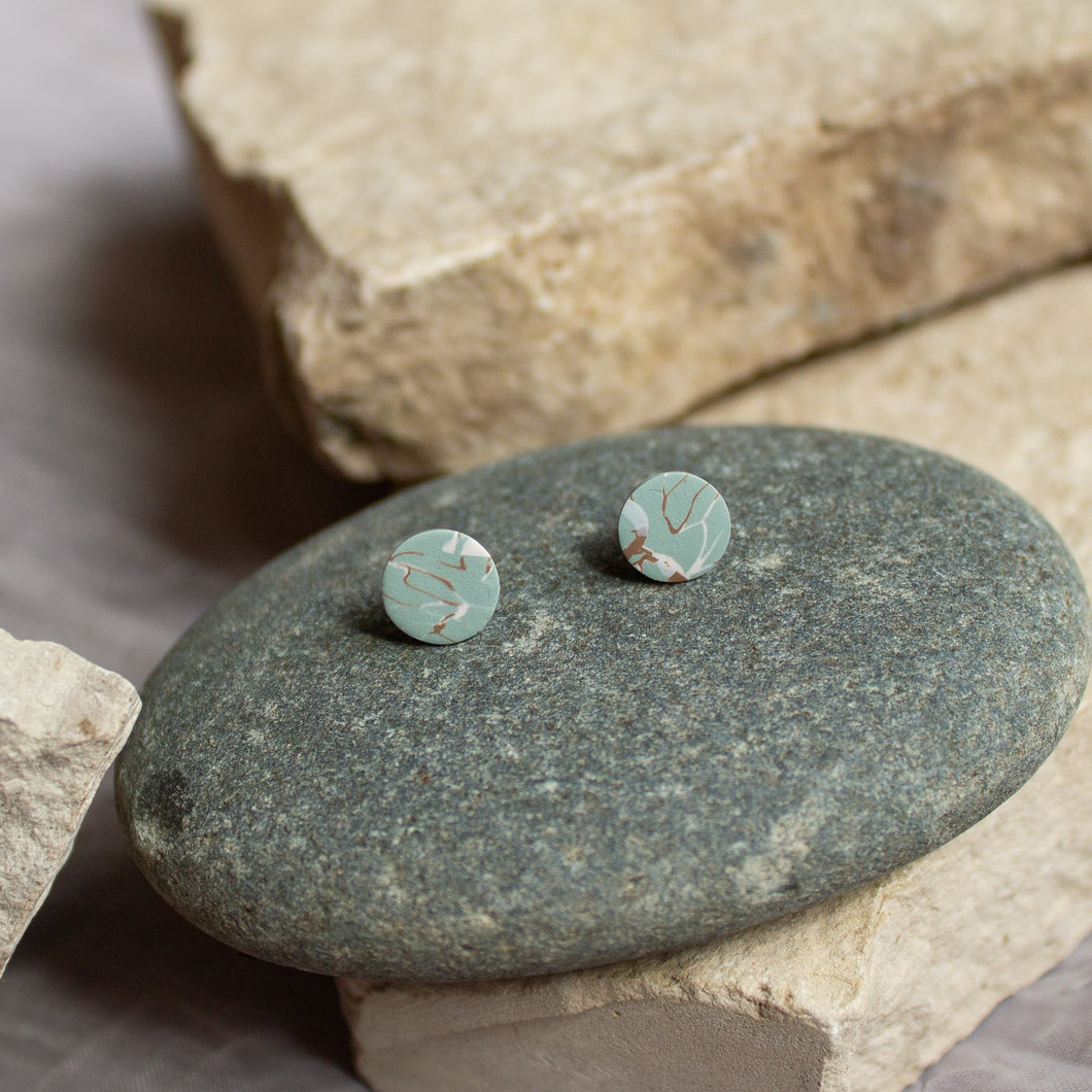 Tiny Variscite Stone Studs
